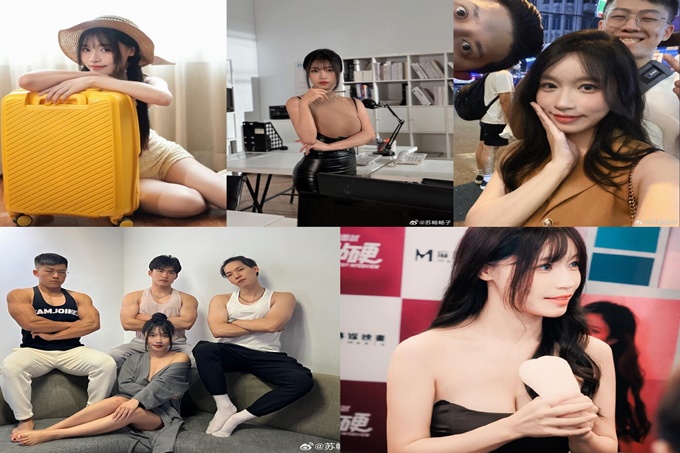 最新核弹！微博6.8万粉极品大波肥臀御姐【苏畅】露脸成人私拍，推油龙筋服务硬到不行 与F奶姐妹抹油揉搓磨豆腐高潮 海报