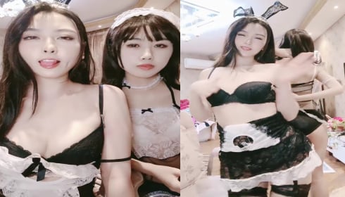 两个可爱女仆假肉棒抽插逼穴，再互舔逼穴爽得呻吟淫叫！ 海报